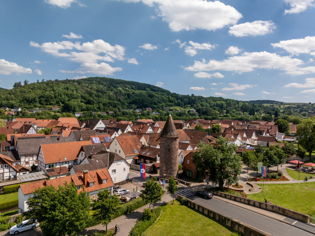 Lügde von oben aus Richtung Brückenstraße