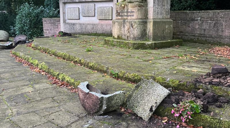 Vandalismus am Ehrenmal in Rischenau